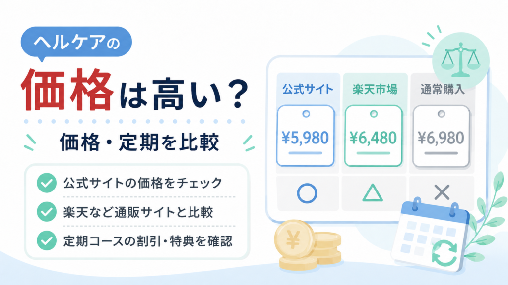 ヘルケアの価格や定期コースを比較するためのイメージ画像