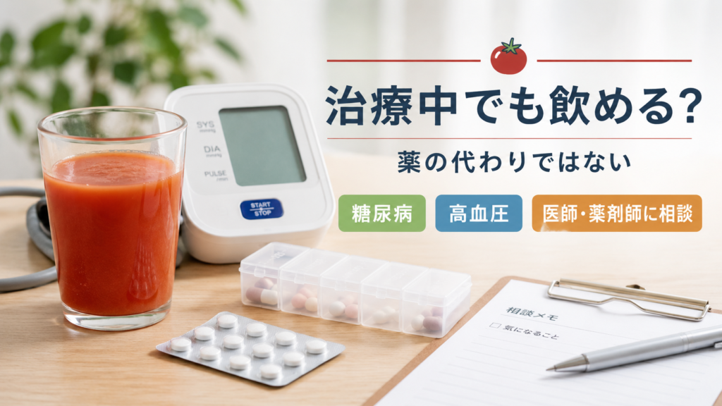 糖尿病や高血圧の治療中は薬の代わりにせず医師や薬剤師へ相談