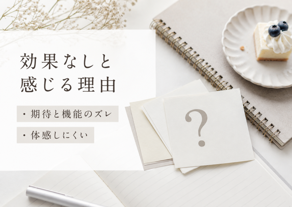 カロリミットの効果を実感しにくい理由を示したイメージ画像