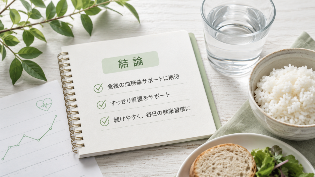 サラシア由来成分や商品の特徴をノートにまとめたイメージ