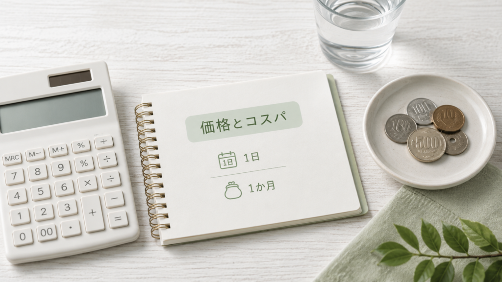 サラシア100の1日・1か月当たりの費用を計算するイメージ