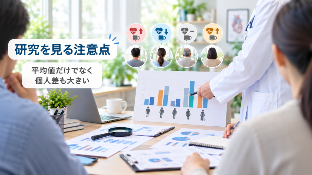 トイレを我慢したときの血圧変化には個人差があることを示すイメージ