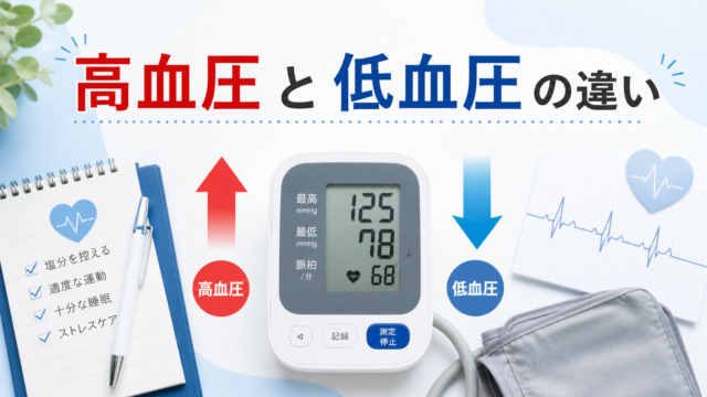 高血圧と低血圧の違いとは？症状・原因・注意点を薬剤師がわかりやすく解説