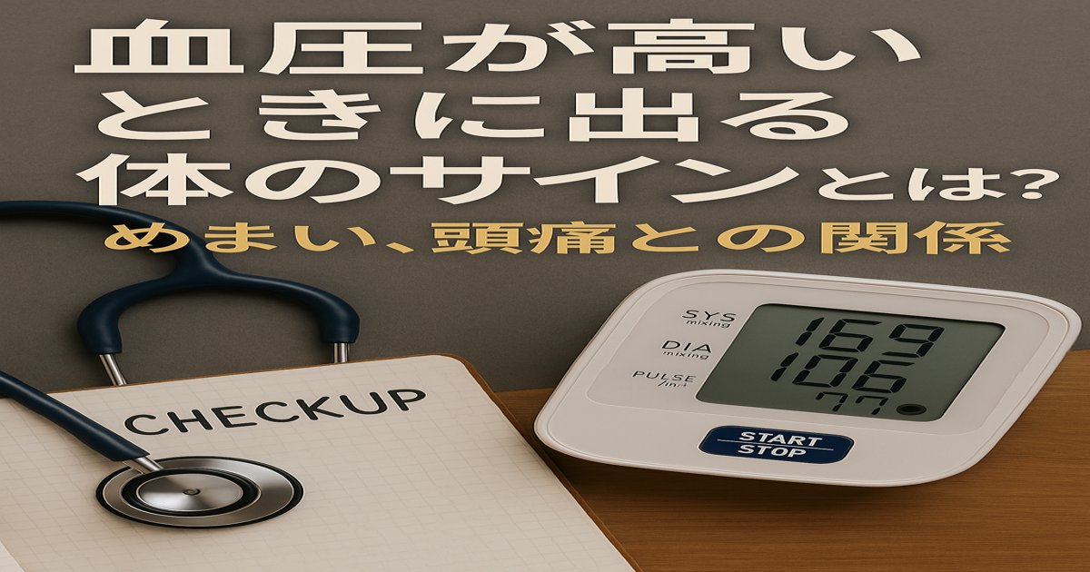 血圧が高いときに出る体のサインとは?めまい・頭痛との関係