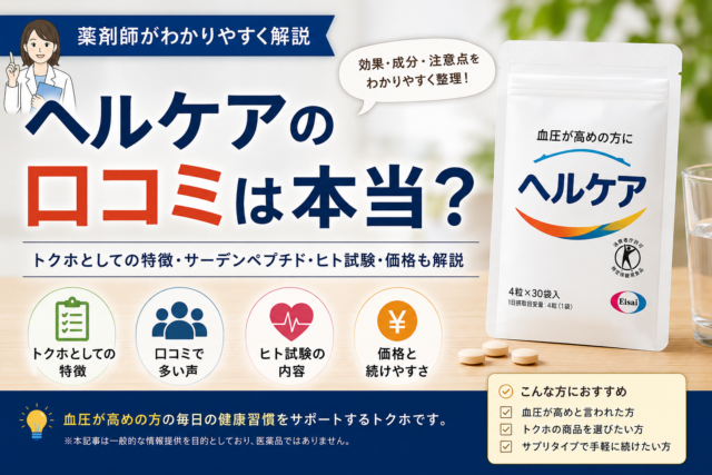 【薬剤師が解説】ヘルケアの口コミは本当？効果・成分・注意点をわかりやすく整理