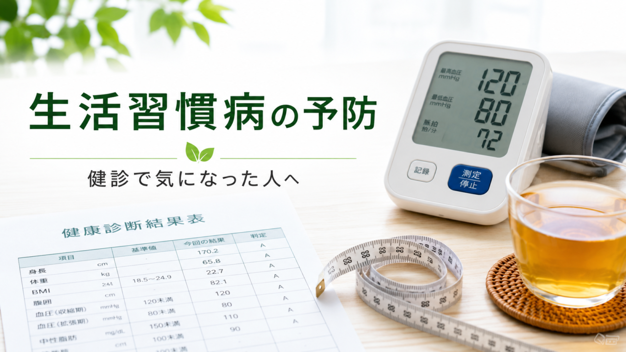 生活習慣病の予防は何から始める?健康診断で血圧・血糖値・脂質が気になった人へ