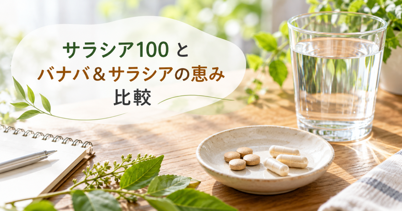 サラシア100とバナバ&サラシアの恵みを比較|どっちがいい?血糖値・成分・価格の違いを薬剤師が解説
