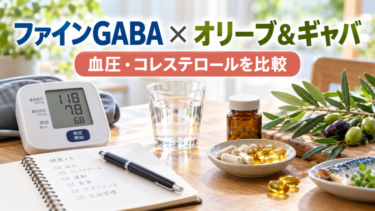 ファインGABAとオリーブ＆ギャバの恵みを比較｜どっちがいい？GABA量・EPA/DHA・コレステロールの違いを薬剤師が解説