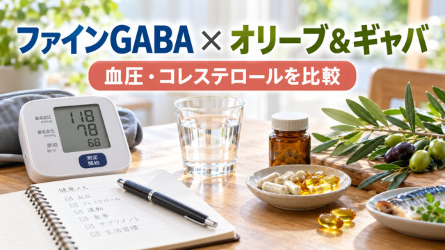 ファインGABAとオリーブ＆ギャバの恵みを比較｜どっちがいい？GABA量・EPA/DHA・コレステロールの違いを薬剤師が解説