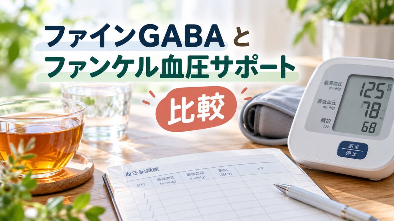 ファインGABAとファンケル血圧サポートを比較｜どっちがいい？GABA量・成分・価格の違いを薬剤師が解説