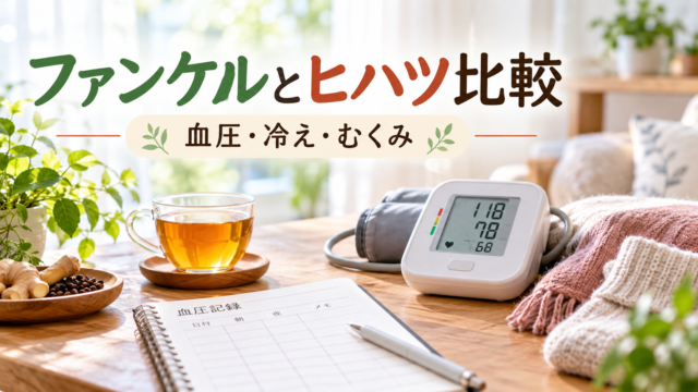 ファンケル血圧サポートとヒハツ＆ギャバの恵みを比較｜どっちがいい？GABA量・冷え・むくみ・価格の違いを薬剤師が解説