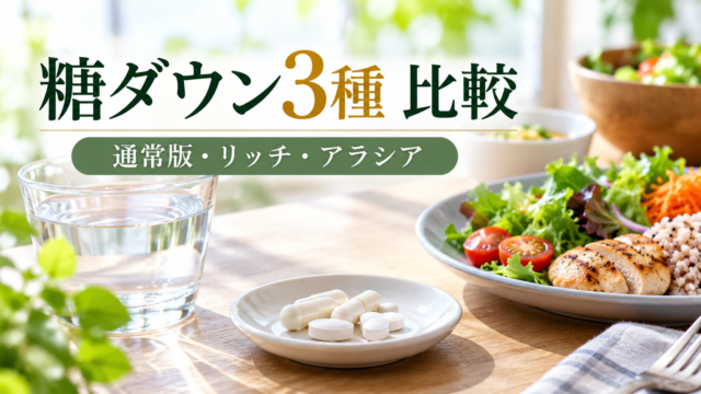 アラプラス糖ダウン・リッチ・アラシアの違い｜5-ALA量・成分・価格を薬剤師が比較
