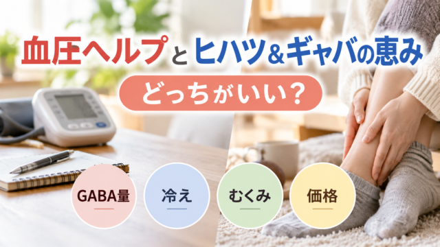 血圧ヘルプとヒハツ＆ギャバの恵みを比較｜どっちがいい？GABA量・冷え・むくみ・価格の違いを薬剤師が解説