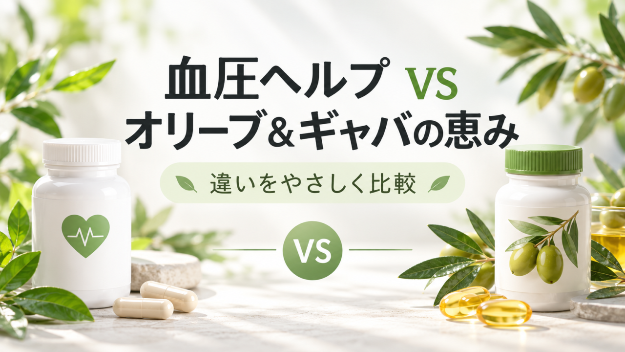 血圧ヘルプとオリーブ＆ギャバの恵みを比較｜どっちがおすすめ？成分・GABA量・価格の違いを薬剤師が解説