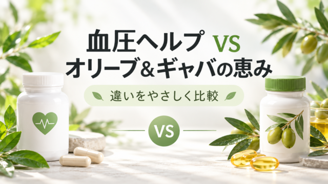血圧ヘルプとオリーブ＆ギャバの恵みを比較｜どっちがおすすめ？成分・GABA量・価格の違いを薬剤師が解説