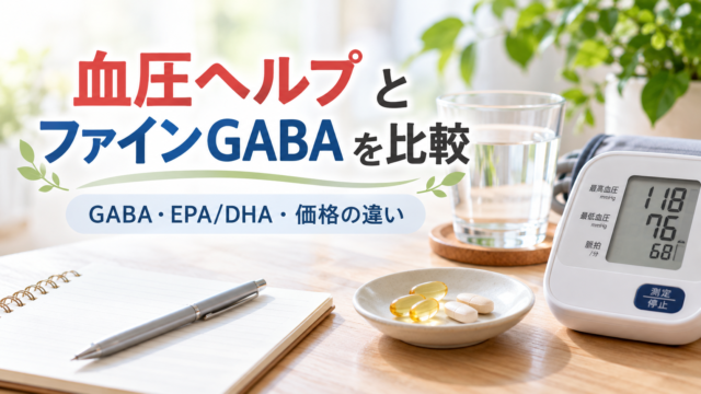 血圧ヘルプとファインGABAを比較｜どっちがいい？GABA量・EPA・DHA・価格の違いを薬剤師が解説