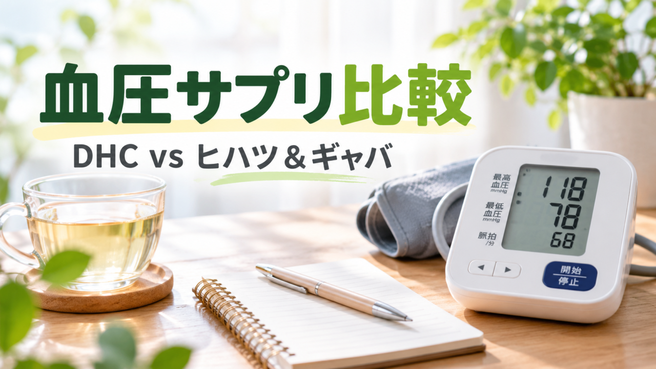 DHC高めの血圧対策とヒハツ＆ギャバの恵みを比較｜どっちがいい？GABA量・血管の柔軟性・冷え・むくみ・価格の違いを薬剤師が解説