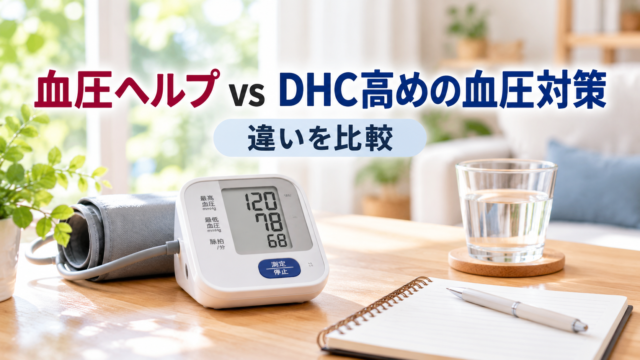血圧ヘルプとDHC高めの血圧対策を比較｜どっちがいい？GABA量・血管の柔軟性・価格の違いを薬剤師が解説
