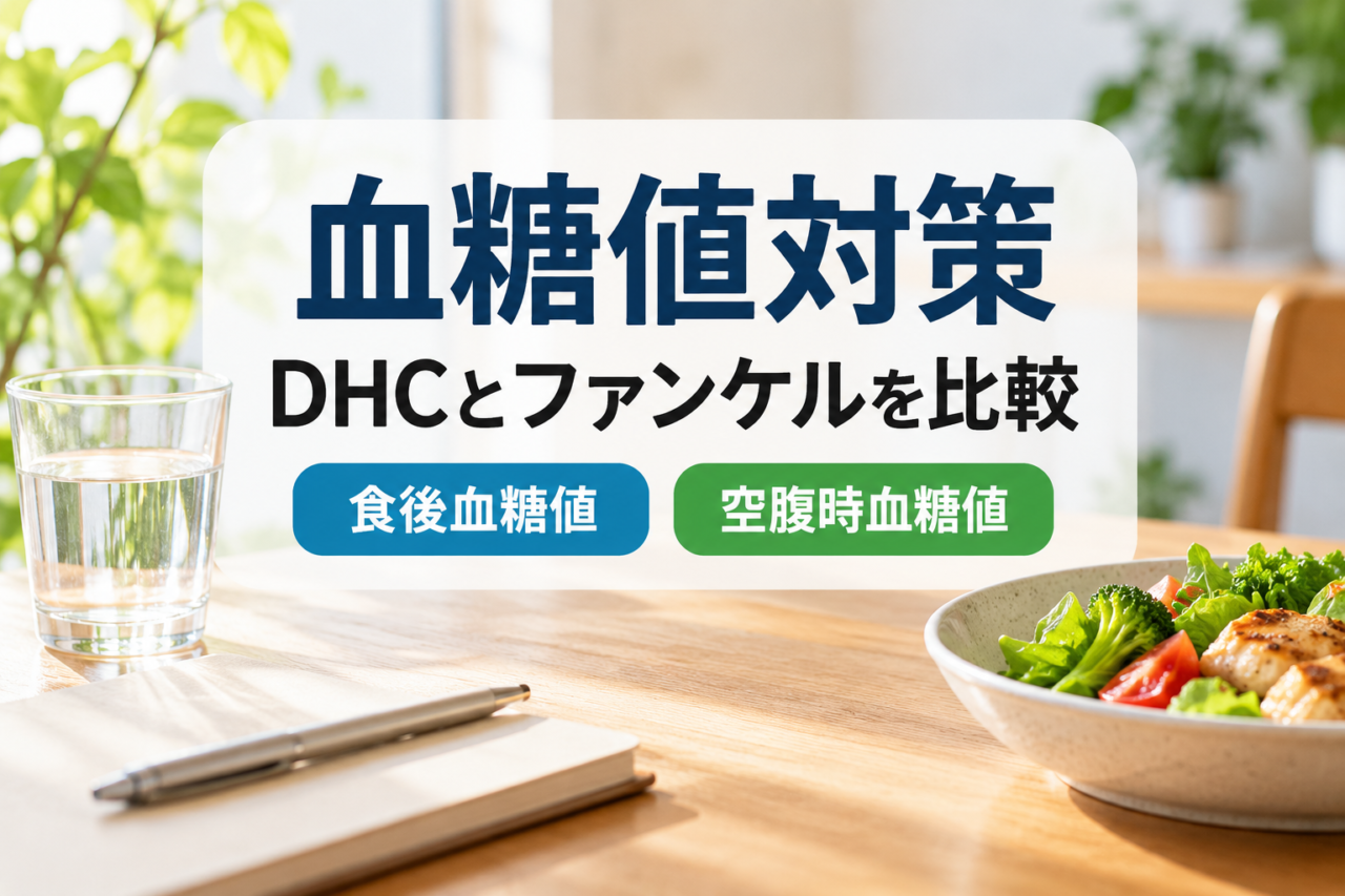 DHC血糖値ダブル対策とファンケル血糖サポートの違い|成分・価格・機能性を薬剤師が比較